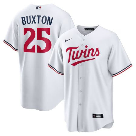 Men's Minnesota Twins #25 Byron Buxton Nike White Home Replica Jersey