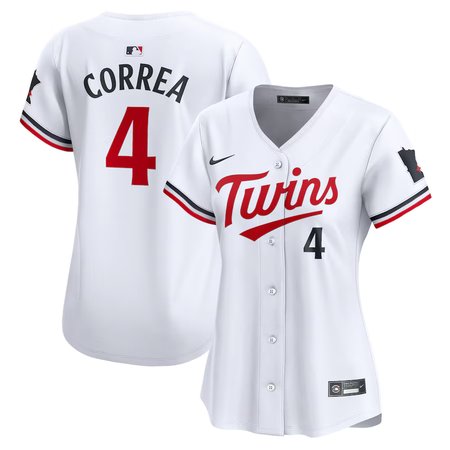 Women's Minnesota Twins #4 Carlos Correa Nike White Home Limited Player Jersey