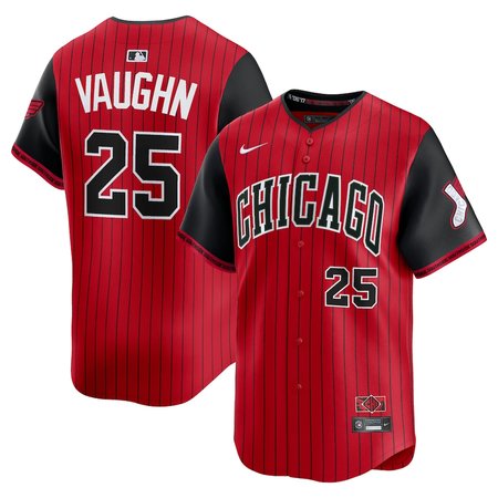 Youth Chicago White Sox #25 Andrew Vaughn Nike Red/Black 2025 City Connect Limited Player Jersey