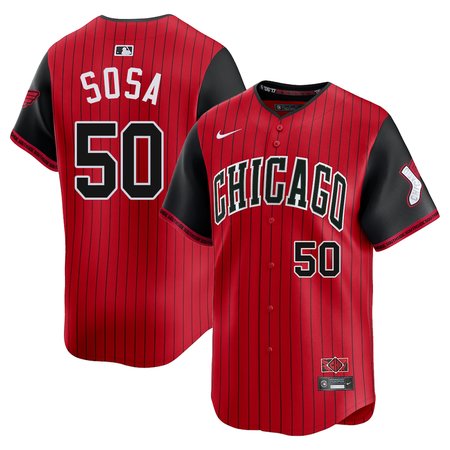 Men's Chicago White Sox #50 Lenyn Sosa Nike Red/Black 2025 City Connect Limited Player Jersey
