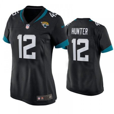 Women's Jacksonville Jaguars #12 Travis Hunter Nike Black 2025 NFL Draft First Round Pick Alternate Game Player Jersey