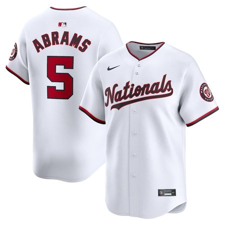 Men's Washington Nationals #5 CJ Abrams Nike White Home Limited Player Jersey
