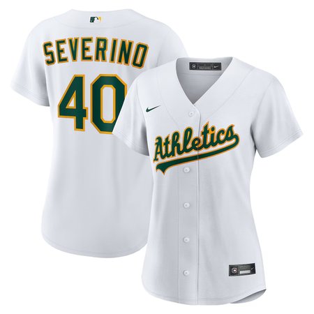 Women's Oakland Athletics #40 Luis Severino Nike White Home Replica Jersey
