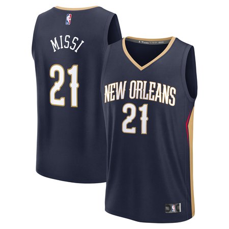 Men's New Orleans Pelicans Yves Missi Navy 2024 NBA Draft Fast Break Player Jersey - Icon Edition Men's New Orleans Pelicans Yves Missi Navy 2024 NBA Draft Fast Break Player Jersey - Icon Edition