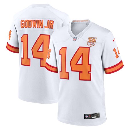 Men's '76 Tampa Bay Buccaneers #14 Chris Godwin Jr. Nike White 50th Season Game Jersey