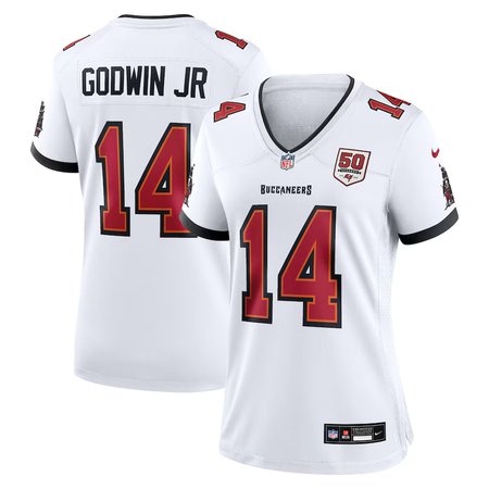 Women's Tampa Bay Buccaneers #14 Chris Godwin Jr. Nike White 50th Season White Game Jersey