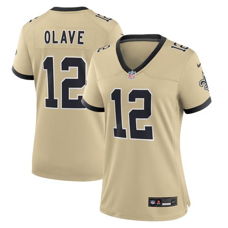 Women's New Orleans Saints #12 Chris Olave Nike Gold Gameday Golds Alternate Game Player Jersey Women's New Orleans Saints #12 Chris Olave Nike Gold Gameday Golds Alternate Game Player Jersey