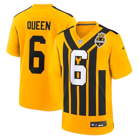 Youth Pittsburgh Steelers #6 Patrick Queen Nike Gold Alternate 1933 Throwback Game Jersey