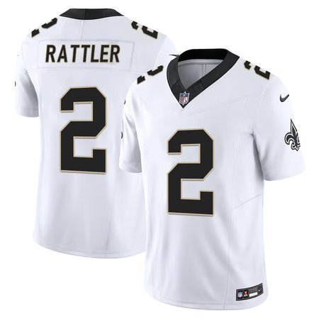Men's New Orleans Saints #2 Spencer Rattler Nike White F.U.S.E Vapor Untouchable Limited Stitched Football Jersey