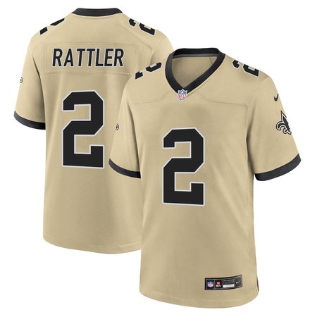 Men's New Orleans Saints #2 Spencer Rattler Nike Gold Game Jersey