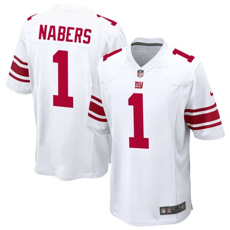 Men's New York Giants #1 Malik Nabers White Classic Game Jersey