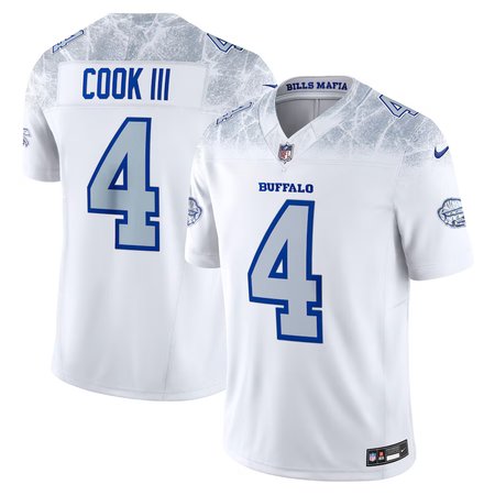 Men's Buffalo Bills #4 James Cook White Rivalries Collection F.U.S.E. Vapor Limited Stitched Jersey