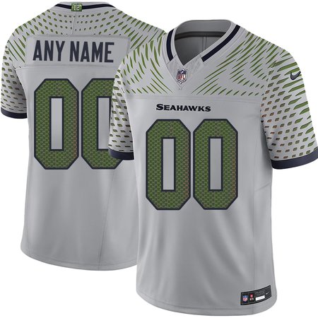 Men's Seattle Seahawks Custom Gray Rivalries Collection F.U.S.E. Vapor Limited Stitched Jersey Men's Seattle Seahawks Custom Gray Rivalries Collection F.U.S.E. Vapor Limited Stitched Jersey