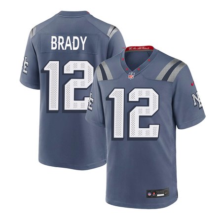 Men's New England Patriots #12 Tom Brady Blue Rivalries Collection Game Jersey