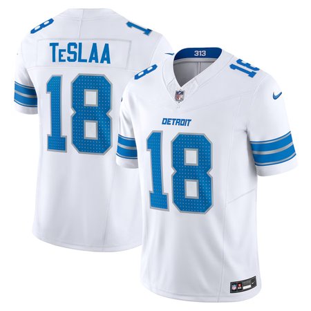 Men's Detroit Lions #18 Isaac TeSlaa Nike White F.U.S.E. Vapor Limited Stitched Jersey