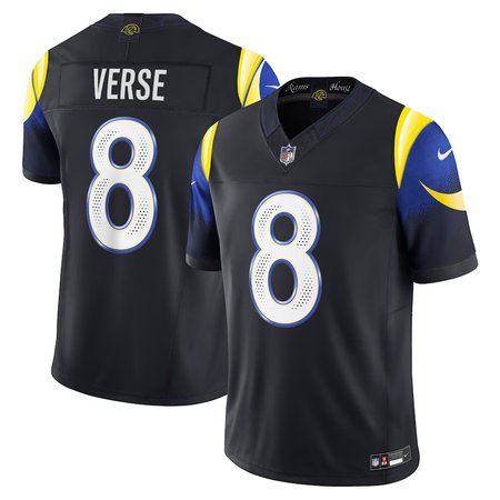 Men's Los Angeles Rams #8 Jared Verse Black Rivalries Collection F.U.S.E. Vapor Limited Stitched Jersey