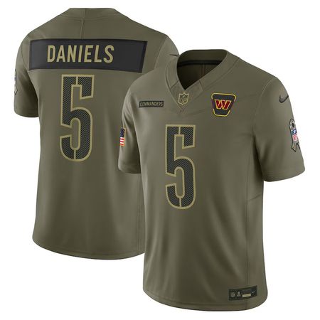 Youth Washington Commanders #5 Jayden Daniels Nike Olive 2025 Salute to Service Limited Jersey