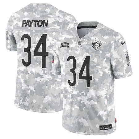 Men's Chicago Bears Walter Payton Nike Arctic Camo 2024 Salute to Service Retired Player Limited Jersey
