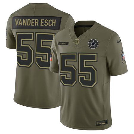 Men's Dallas Cowboys #55 Leighton Vander Esch Nike Olive 2025 Salute to Service Retired Limited Jersey