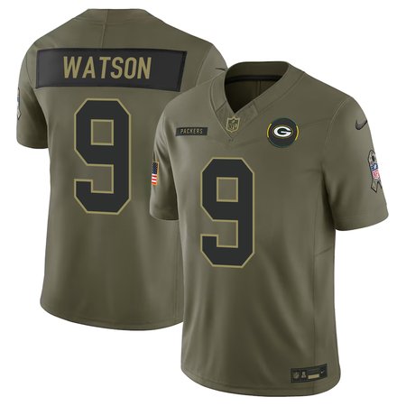 Men's Green Bay Packers #9 Christian Watson Nike Olive 2025 Salute to Service Retired Limited Jersey