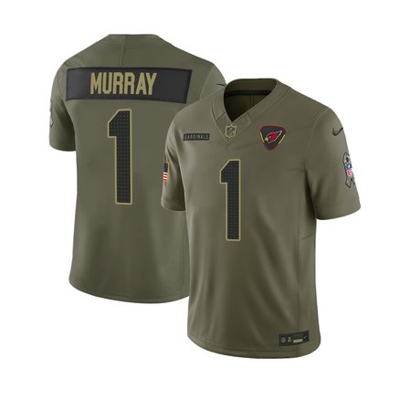 Men's Arizona Cardinals #1 Kyler Murray Nike Olive 2025 Salute to Service Retired Limited Jersey