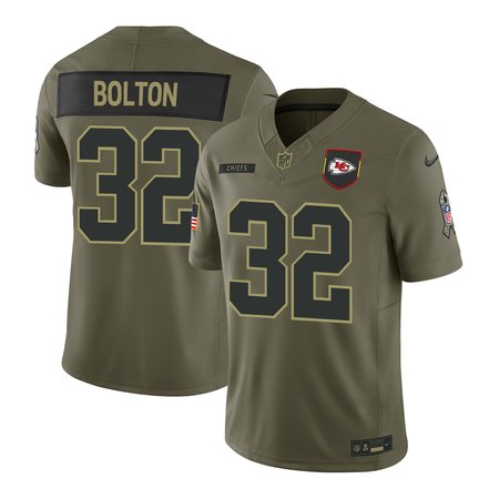 Men's Kansas City Chiefs #32 Nick Bolton Nike Olive 2025 Salute to Service Retired Limited Jersey