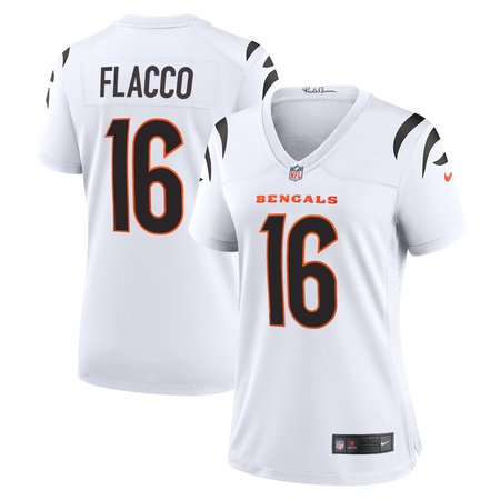 Women's Cincinnati Bengals #16 Joe Flacco Nike White Team Game Jersey