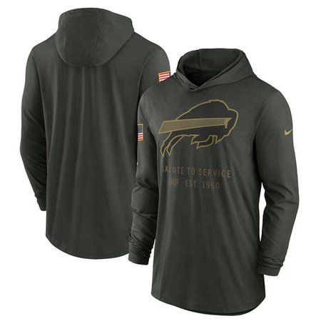 Men's Buffalo Bills Forest Green 2025 Salute to Service Sideline Dri-FIT Lightweight Pullover Hoodie