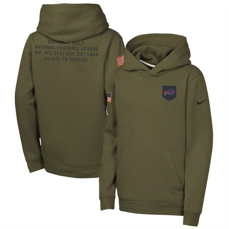 Youth Buffalo Bills Olive 2025 Salute to Service Club Fleece Hoodie