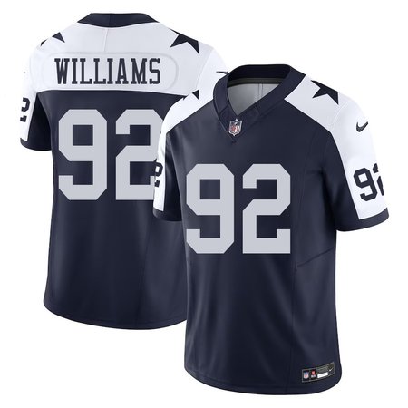Men's Dallas Cowboys #92 Quinnen Williams Esch Navy Color Rush Vapor Limited Stitched Jersey