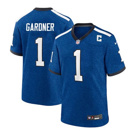 Men's Indianapolis Colts #1 Ahmad Sauce Gardner Nike Royal Team Game Jersey