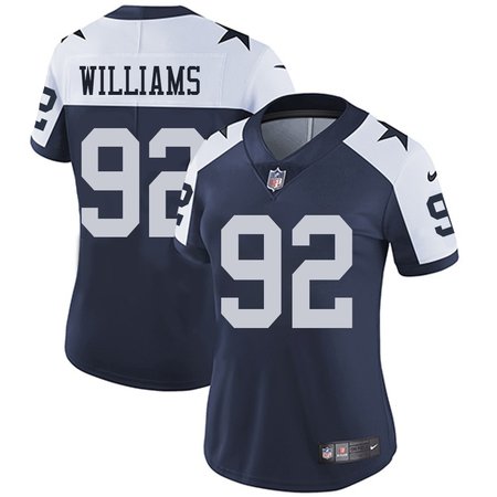 Women's Dallas Cowboys #92 Quinnen Williams Esch Navy Color Rush Vapor Limited Stitched Jersey