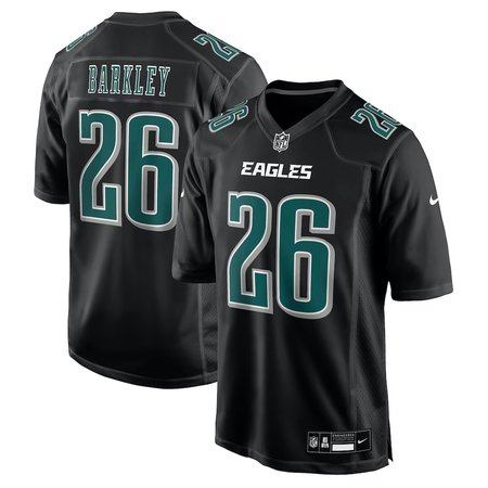 Youth Philadelphia Eagles #26 Saquon Barkley Nike Carbon Black Fashion Game Jersey