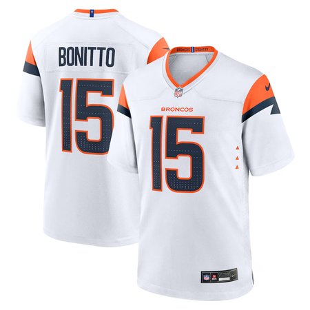 Youth Denver Broncos #15 Nik Bonitto White Team Game Jersey