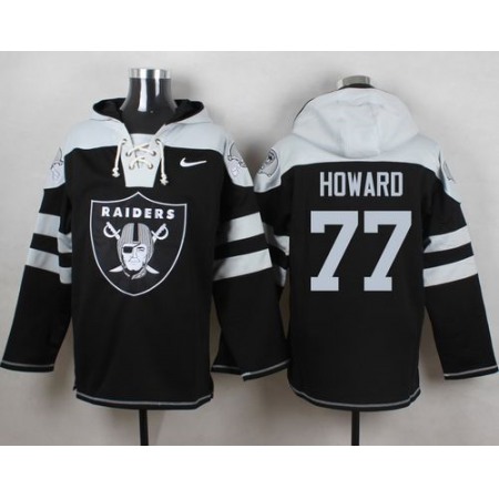Nike Raiders #77 Austin Howard Black Player Pullover NFL Hoodie