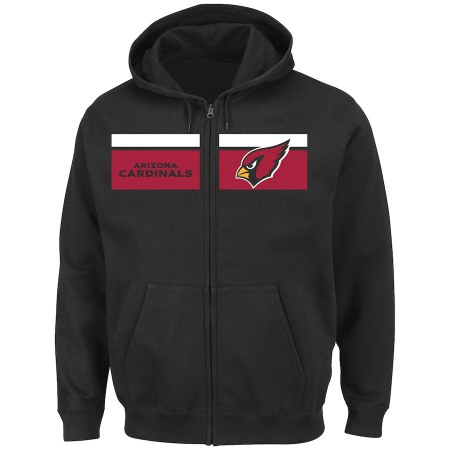 Men's Arizona Cardinals Black Touchback Full-Zip NFL Hoodie