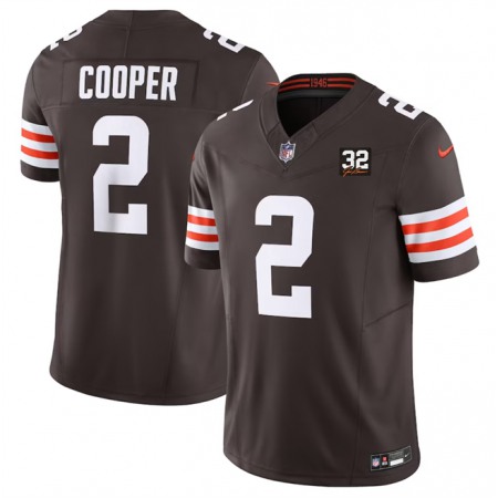 Men's Cleveland Browns #2 Amari Cooper Brown 2023 F.U.S.E. With Jim Brown Memorial Patch Vapor Untouchable Limited Stitched Jersey Men's Cleveland Browns #2 Amari Cooper Brown 2023 F.U.S.E. With Jim Brown Memorial Patch Vapor Untouchable Limited Stitched Jersey