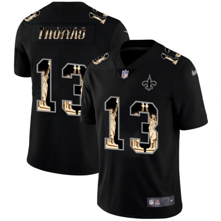 Men's New Orleans Saints #13 Michael Thomas 2019 Black Statue of Liberty Limited Stitched NFL Jersey Men's New Orleans Saints #13 Michael Thomas 2019 Black Statue of Liberty Limited Stitched NFL Jersey