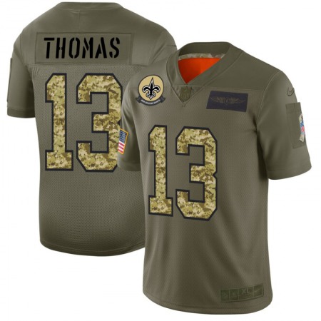 Men's New Orleans Saints #13 Michael Thomas 2019 Olive/Camo Salute To Service Limited Stitched NFL Jersey Men's New Orleans Saints #13 Michael Thomas 2019 Olive/Camo Salute To Service Limited Stitched NFL Jersey