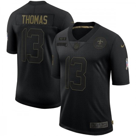 Men's New Orleans Saints #13 Michael Thomas 2020 Black Salute To Service Limited Stitched Jersey Men's New Orleans Saints #13 Michael Thomas 2020 Black Salute To Service Limited Stitched Jersey