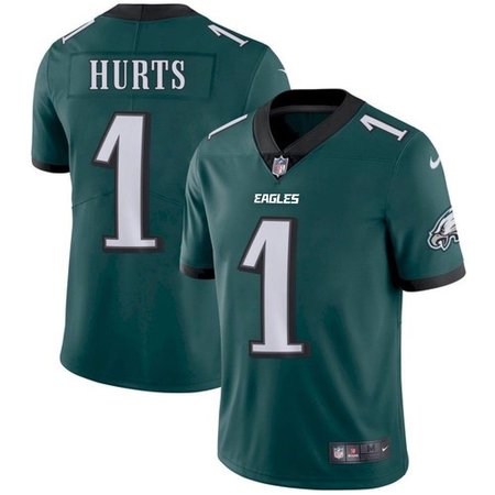 Men's Philadelphia Eagles #1 Jalen Hurts Green Vapor Untouchable Limited Stitched Jersey