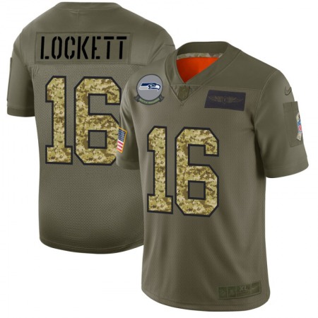 Men's Seattle Seahawks #16 Tyler Lockett 2019 Olive/Camo Salute To Service Limited Stitched NFL Jersey Men's Seattle Seahawks #16 Tyler Lockett 2019 Olive/Camo Salute To Service Limited Stitched NFL Jersey