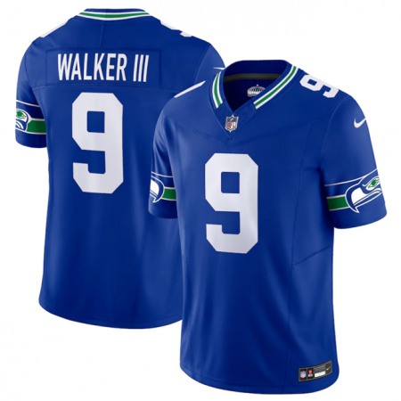 Men's Seattle Seahawks #9 Kenneth Walker III Royal 2023 F.U.S.E. Vapor Limited Throwback Stitched Jersey Men's Seattle Seahawks #9 Kenneth Walker III Royal 2023 F.U.S.E. Vapor Limited Throwback Stitched Jersey