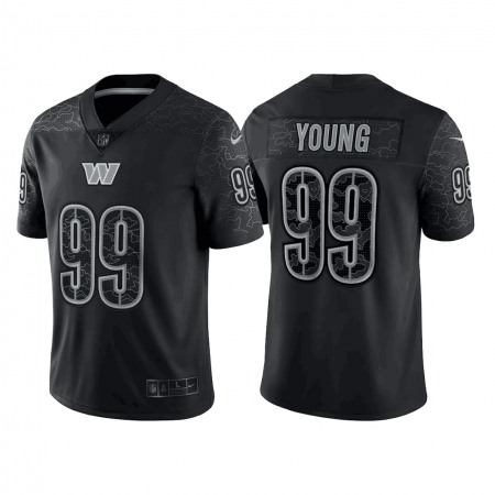 Men's Washington Commanders #99 Chase Young Black Reflective Limited Stitched Football Jersey Men's Washington Commanders #99 Chase Young Black Reflective Limited Stitched Football Jersey