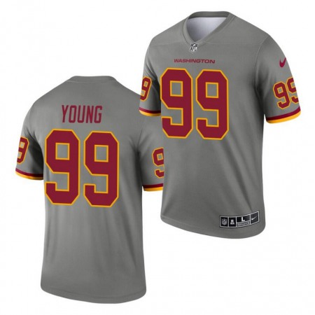 Men's Washington Football Team #99 Chase Young Gray Inverted Legend Stitched Jersey Men's Washington Football Team #99 Chase Young Gray Inverted Legend Stitched Jersey