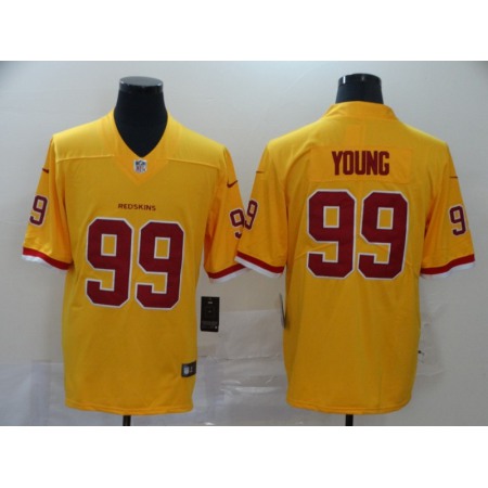 Men's Washington Redskins #99 Chase Young Yellow Vapor Untouchable Limited NFL Stitched Jersey Men's Washington Redskins #99 Chase Young Yellow Vapor Untouchable Limited NFL Stitched Jersey
