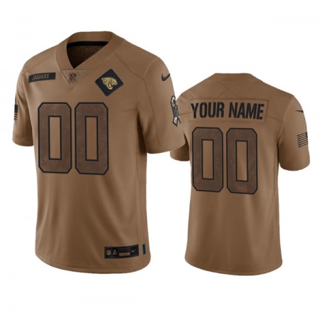 Men's Jacksonville Jaguars Active Player Custom 2023 Brown Salute To Service Vapor Untouchable Limited Stitched Jersey Men's Jacksonville Jaguars Active Player Custom 2023 Brown Salute To Service Vapor Untouchable Limited Stitched Jersey