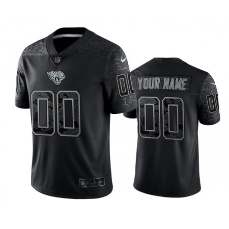 Men's Jacksonville Jaguars Customized Customized Black Reflective Limited Stitched Jersey Men's Jacksonville Jaguars Customized Customized Black Reflective Limited Stitched Jersey