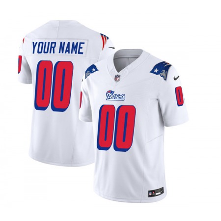 Men's New England Patriots Active Player Custom White 2023 F.U.S.E. Throwback Limited Stitched Football Jersey Men's New England Patriots Active Player Custom White 2023 F.U.S.E. Throwback Limited Stitched Football Jersey