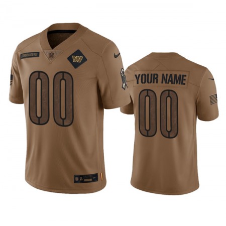 Men's Washington Commanders Active Player Custom 2023 Brown Salute To Setvice Limited Stitched Football Jersey Men's Washington Commanders Active Player Custom 2023 Brown Salute To Setvice Limited Stitched Football Jersey